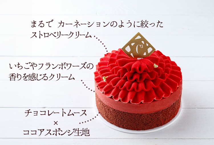 フラワーケーキ＜ショコラ＆フレーズ＞の説明