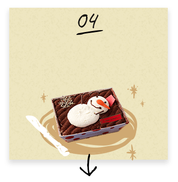 可愛らしい雪だるまのティラミス