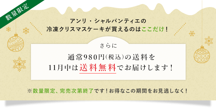 通常980円(税込)の送料を11月中は送料無料でお届けします!
