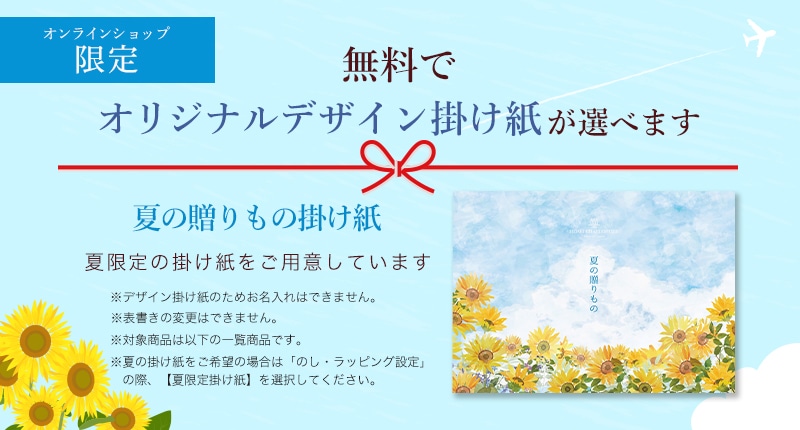 オリジナルデザイン掛け紙が選べます　夏の贈りもの掛け紙