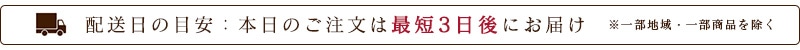 配送日の目安:本日のご注文は最短3日後にお届け ※一部地域・一部商品を除く
