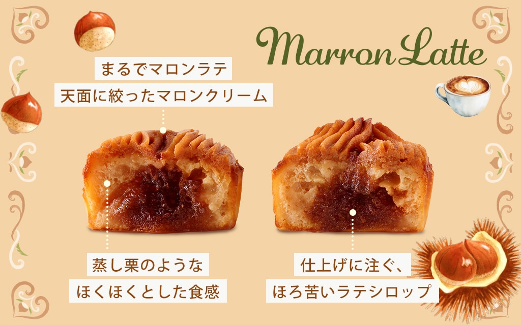 ほっこり美味しいマロンラテをイメージ