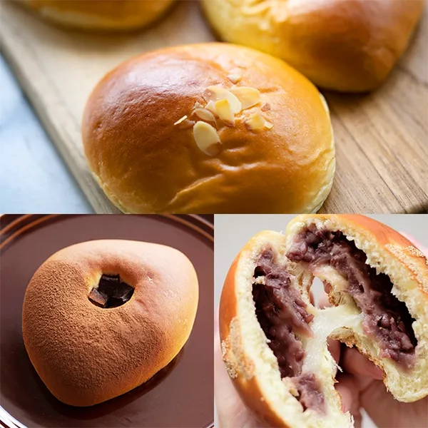 のびーるもちあんぱんとクリームパン5個【バックハウス・イリエ】