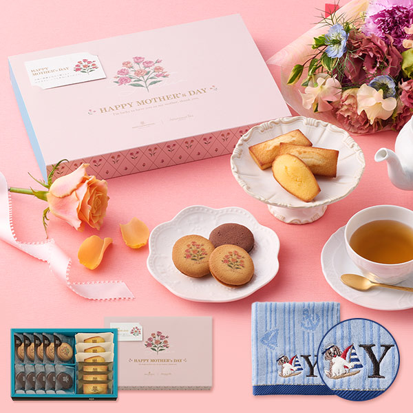 《お届けは4/11から》ラング・ド・シャ・アソート<イニシャルタオル付き母の日ボックス・Y> 4種16個入