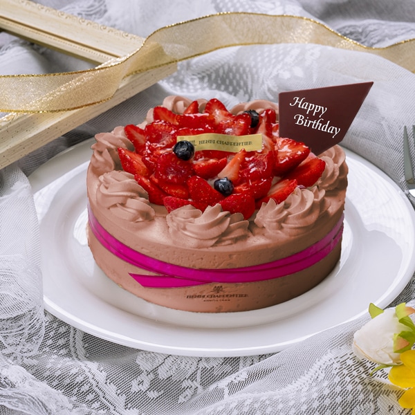 【店舗受取】セミオーダーケーキ(チョコレートクリーム＋いちご)　15cm
