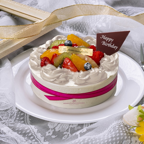 【店舗受取】セミオーダーケーキ(プレーンクリーム＋フルーツミックス)　15cm