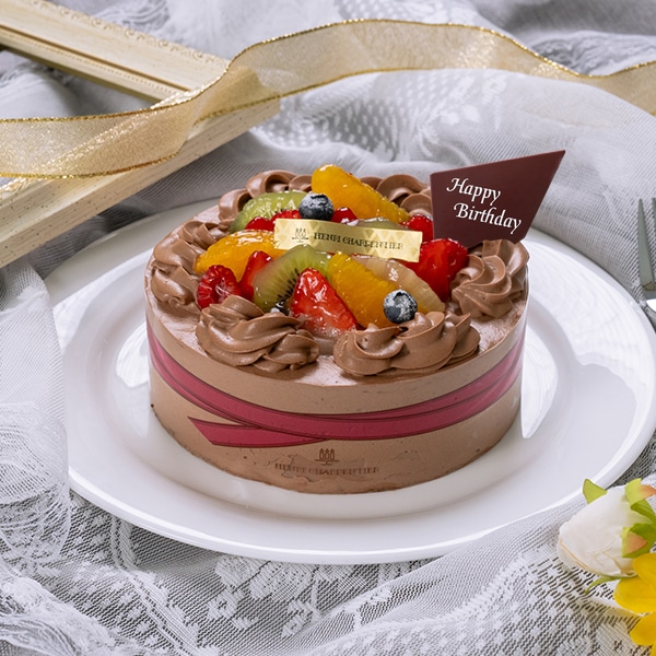 【店舗受取】セミオーダーケーキ(チョコレートクリーム＋フルーツミックス)　15cm