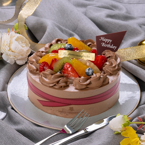 【店舗受取】セミオーダーケーキ(チョコレートクリーム＋フルーツミックス)　18cm