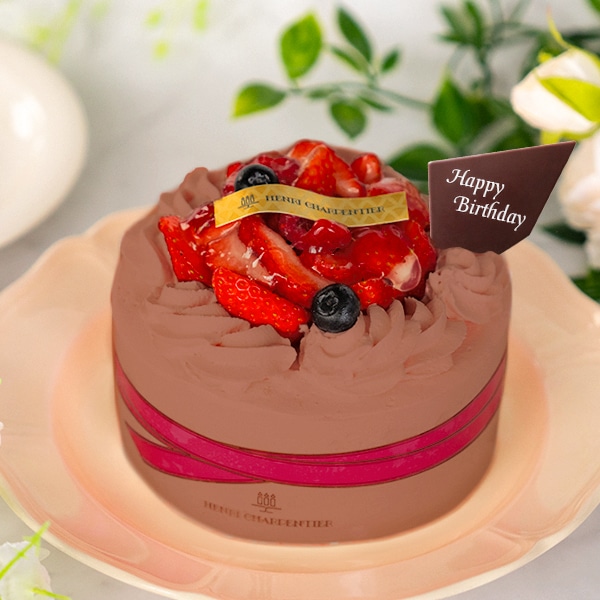 【店舗受取】セミオーダーケーキ(チョコレートクリーム＋いちご)　12cm