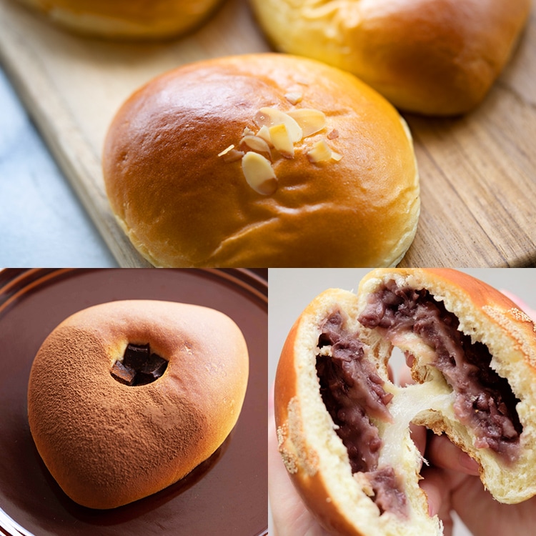 のびーるもちあんぱんとクリームパン5個セット【バックハウス・イリエ】