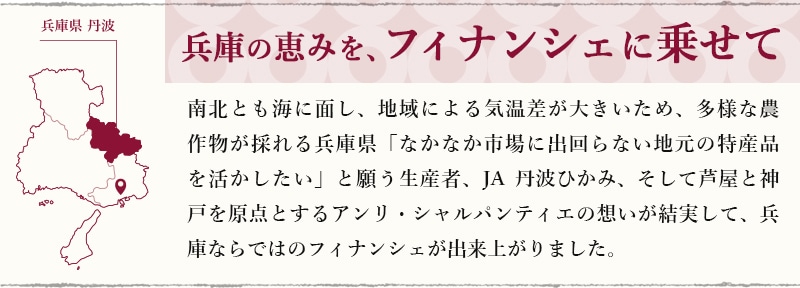 兵庫の恵をフィナンシェにのせて