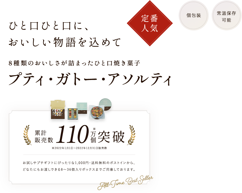 ひと口ひと口に、おいしい物語を込めて　アンリ・シャルパンティエのひと口焼き菓子　プティ・ガトー・アソルティ