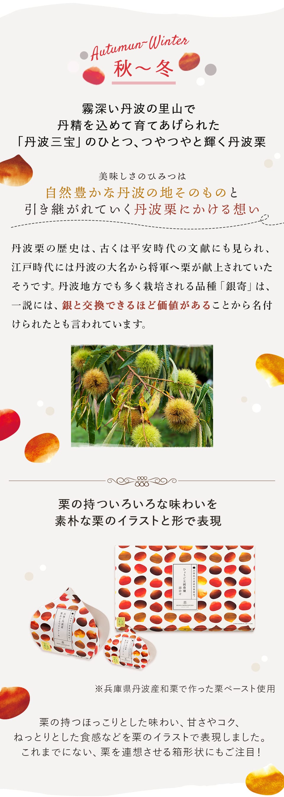 「ひょうご五國豊穣」マロンケーキ
