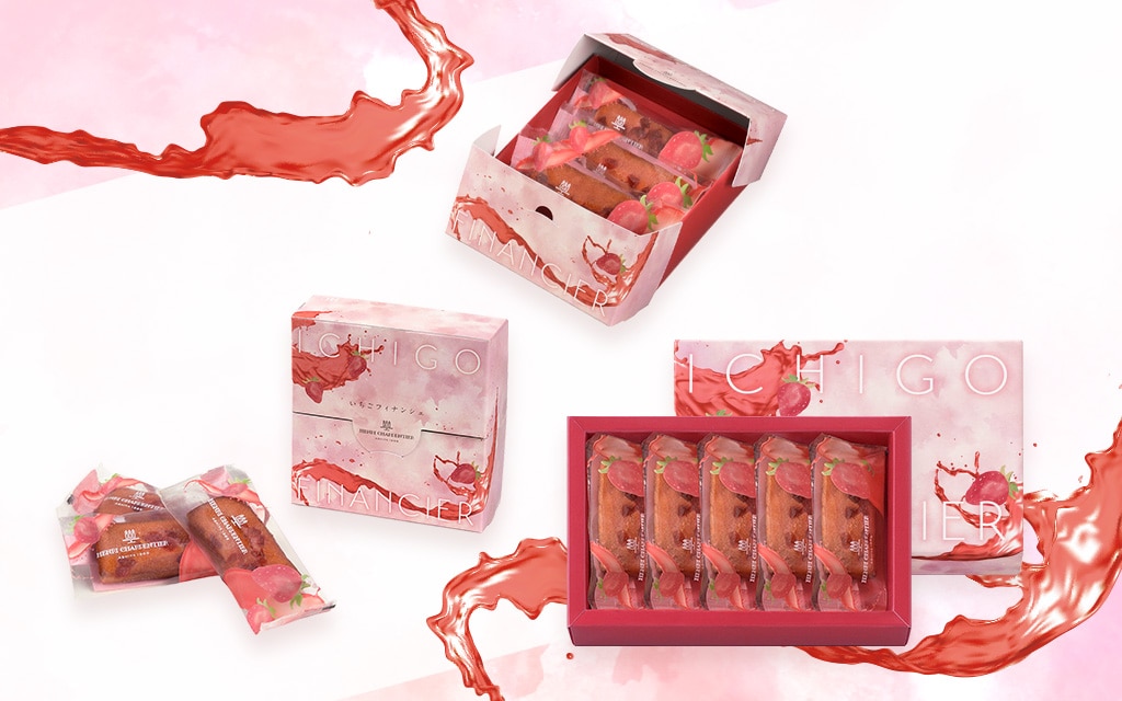 やわらかな春風のような桜色と みずみずしいいちごを表現した 春色のパッケージ