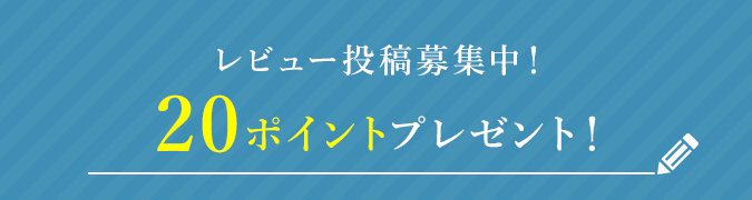 レビュー投稿募集中！20ポイントプレゼント